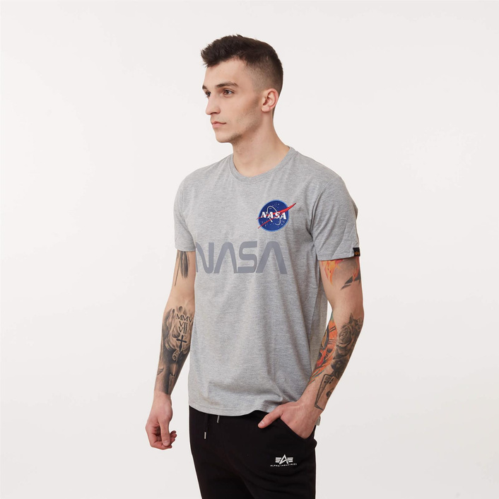 Alpha Industries NASA Reflective T-SHIRT GREY HEATHER