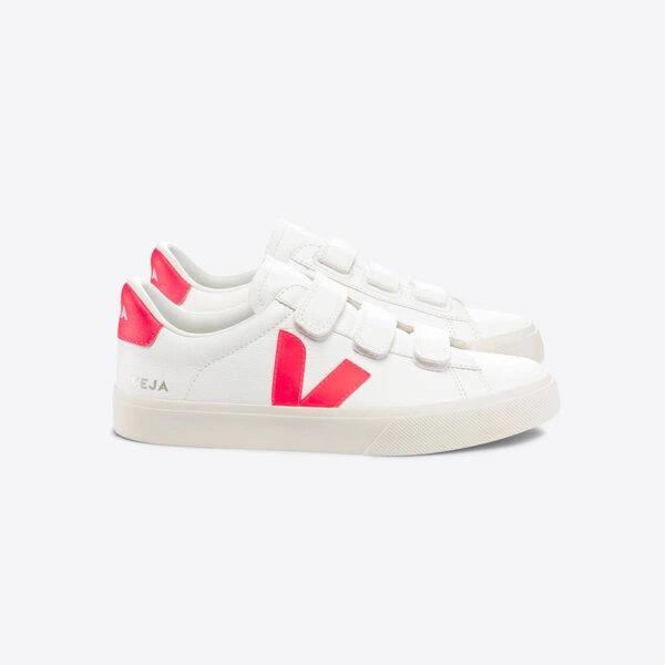 Buty Damskie Veja RECIFE CHROMEFREE LEATHER WHITE/ ROSE FLUO