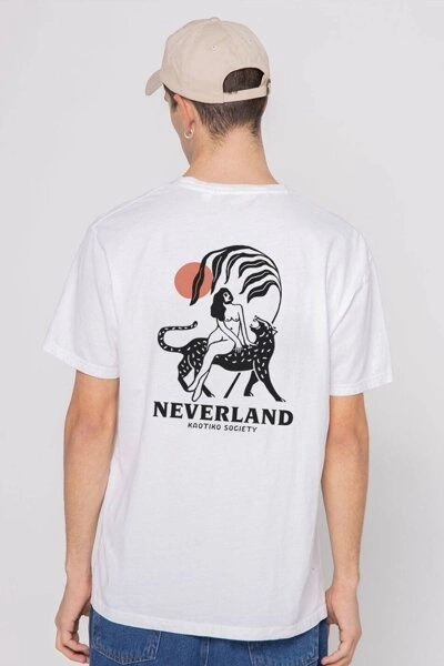 Kaotiko Biała Koszulka Neverland Washed T-shirt