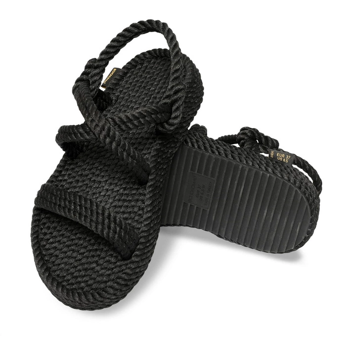 Bohonomad Bahamas Platform Rope Sandal - Black