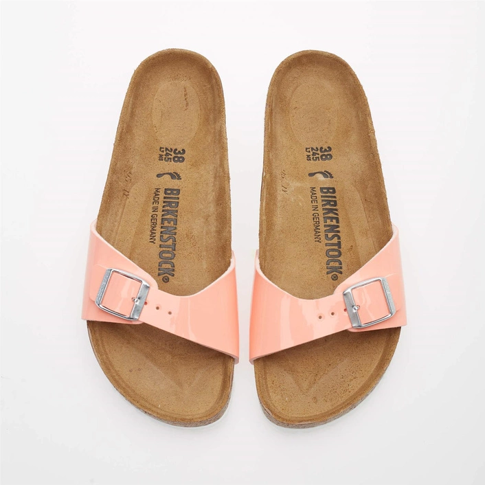 Birkenstock Klapki damskie Madrid BF Patent Coral Peach 1019445