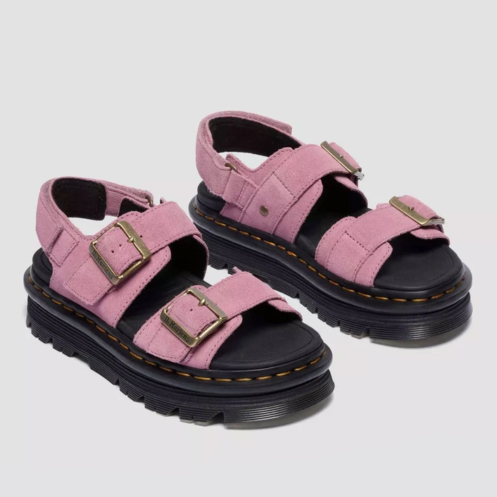 Dr. Martens sandały na platformie Zebzag zamszowe pudroworóżowe damskie 42689650