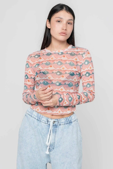 Kaotiko Pink Jasper Tulle Top