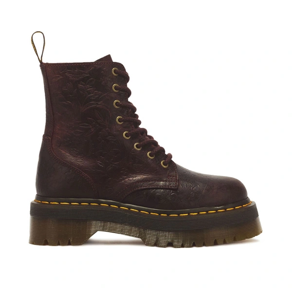 Dr. Martens glany na platformie Jadon Floral Emboss Crazy Horse wiśniowe damskie 43558600