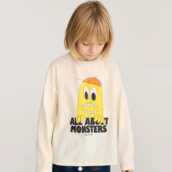 BOBO CHOSES Dziecięca Koszulka z Długim Rękawem Bigtooth Lemon