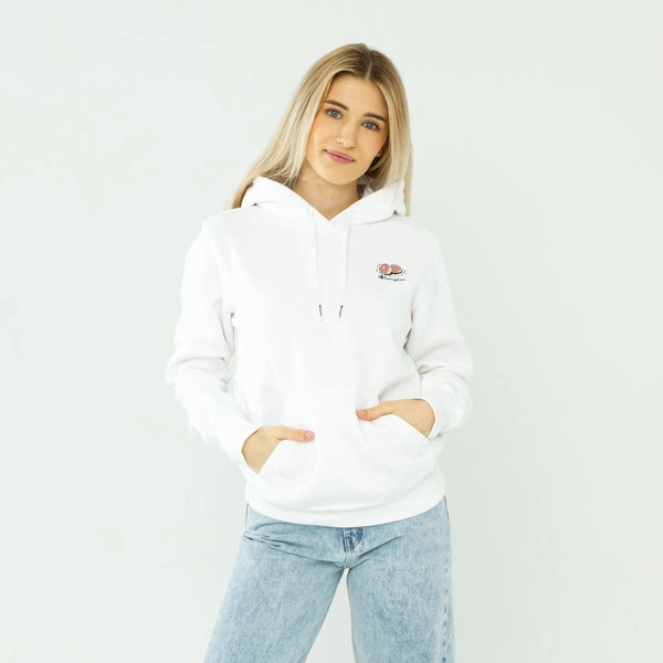 Champion WMNS CITY SNACK ORGANIC COTTON BLEND HOODIE WHITE