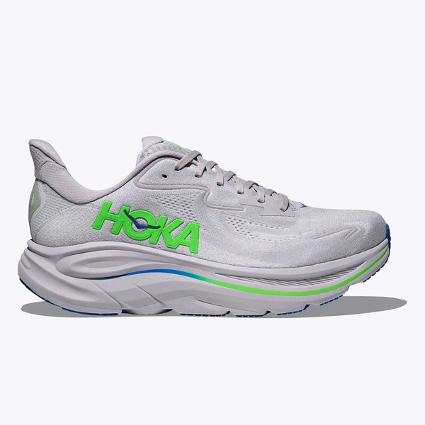 HOKA Clifton 10 męskie buty do biegania Ash Grey / Neon Green