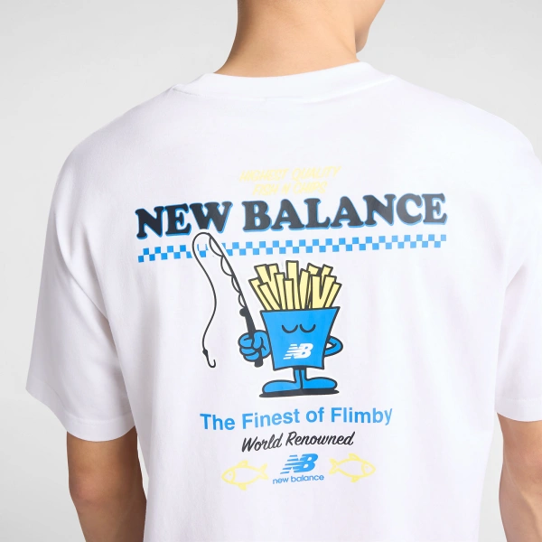 New Balance Koszulka Biała Fish and Chips MT61I5BMWT