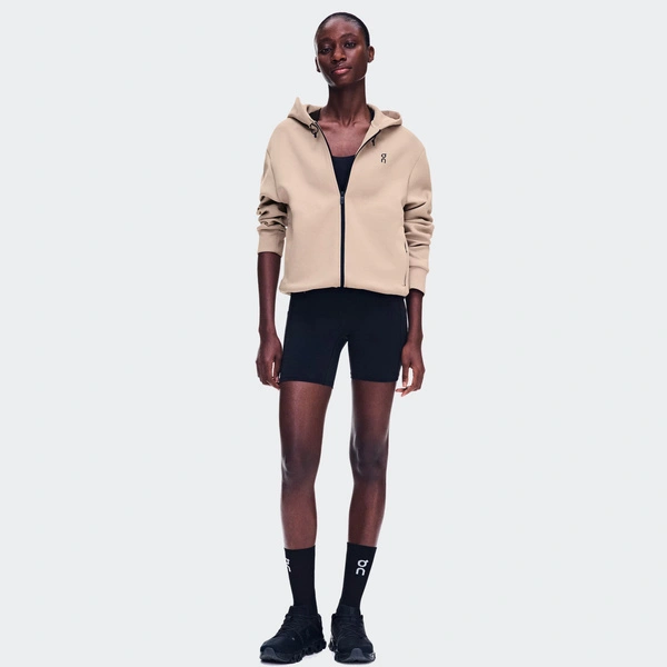 On Damska Bluza Focus Tech Zip Hoodie Desert 1WF30370603