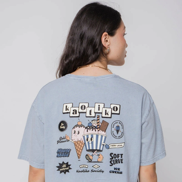 Kaotiko Koszulka Damska M/C WASHED ICECREAM AQ007-01-M002