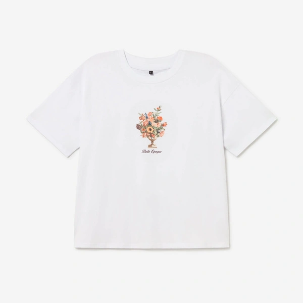 Kaotiko Cropped Bouquet Organic Cotton T-Shirt