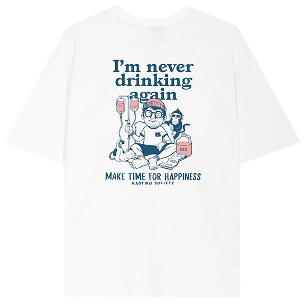 Kaotiko M/C I'M NEVER DRINKING ORGANIC COTTON AR035-01S-G002