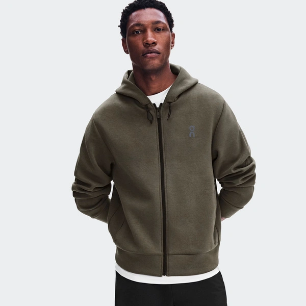 On Męska Bluza Focus Tech Zip Hoodie Bark-Apparel 1MF30304966