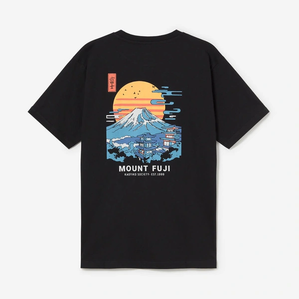 Kaotiko Mount Fuji Black T-shirt AS034-01-G002