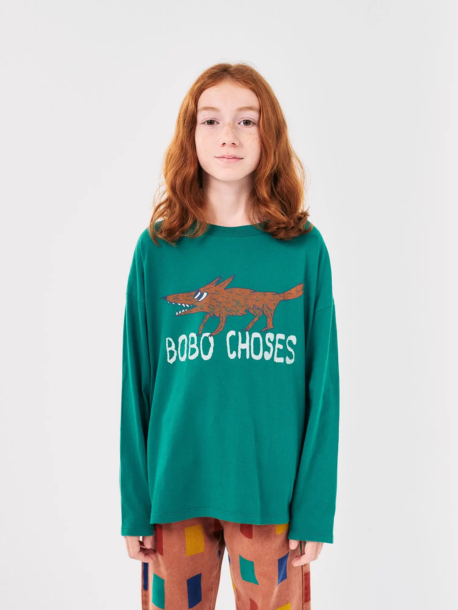 BOBO CHOSES BAWEŁNIANA KOSZULKA Z DŁUGIM RĘKAWEM THE CLEVER FOX T-SHIRT