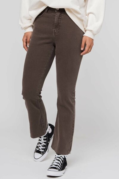 Kaotiko Brown Kick Flare Trousers