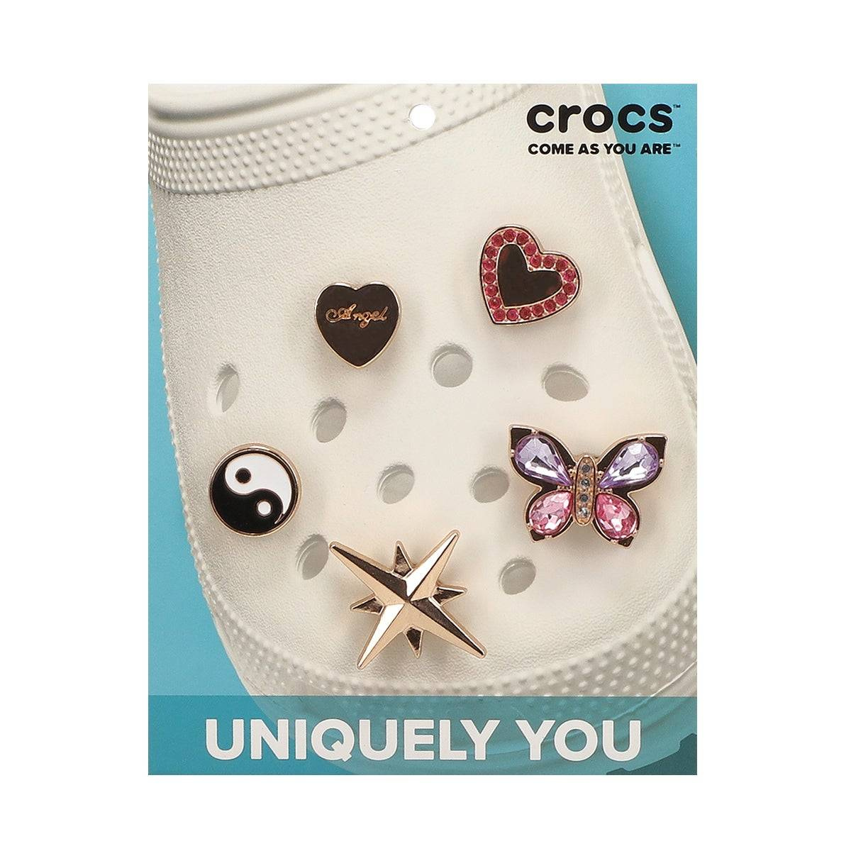 Crocs Jibbitz Pink and Gold 5 Pack Runcolors.pl