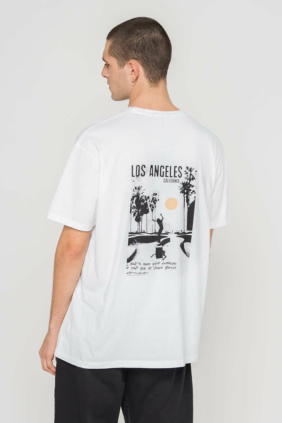 Kaotiko White Los Angeles Washed T shirt Runcolors.pl