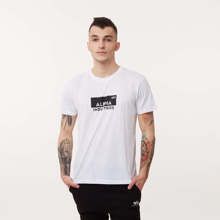 Alpha Industries BOX LOGO T-SHIRT WHITE