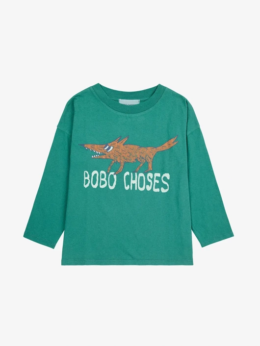 BOBO CHOSES BAWEŁNIANA KOSZULKA Z DŁUGIM RĘKAWEM THE CLEVER FOX T-SHIRT