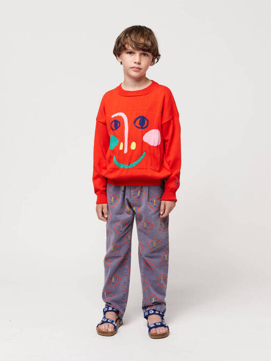 BOBO CHOSES SPODNIE MASKS ALL OVER CHINO PANTS