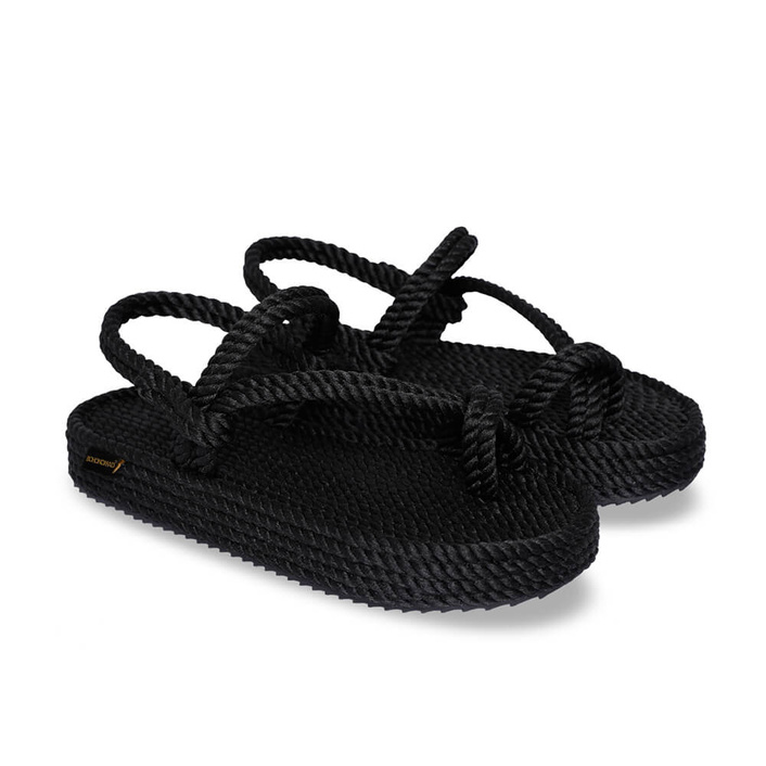 Bohonamd Sandały Damskie Hawaii Platform Rope - Black