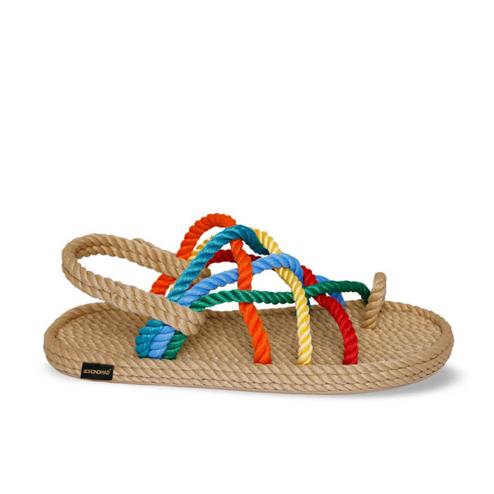 Bohonomad Cape Point Rope Sandal – Beige/Multi