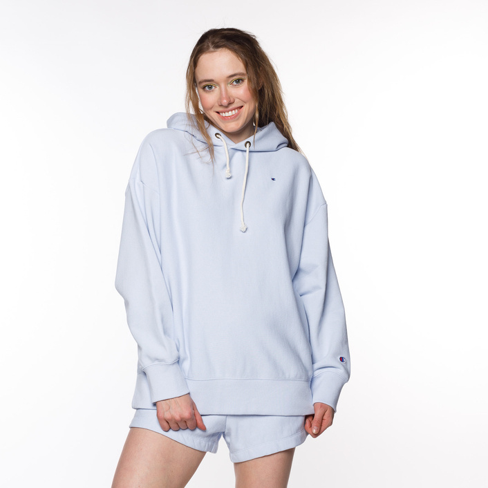 Champion WMNS HOODED SWEATSHIRT Small Logo Blue