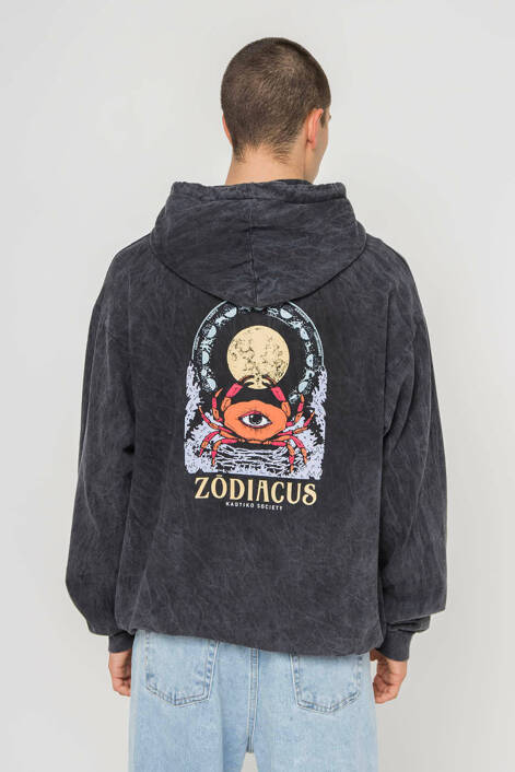 Kaotiko Black Zodiacus Washed Sweatshirt