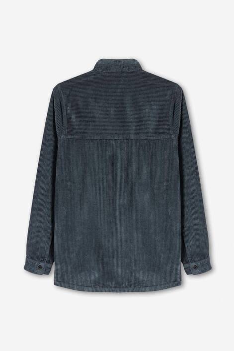 Kaotiko Bluish / Grey Minimal Corduroy Shirt