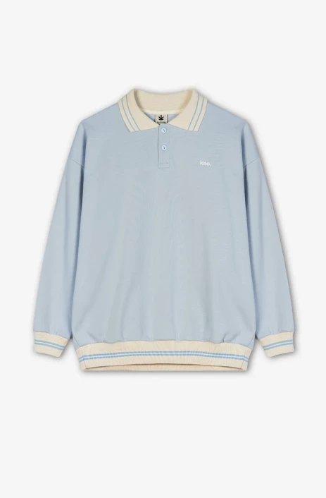 Kaotiko Lucas Buttons Baby Blue Sweatshirt