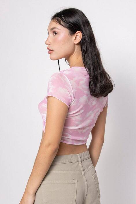 Kaotiko Pink Clouds Tulle Top