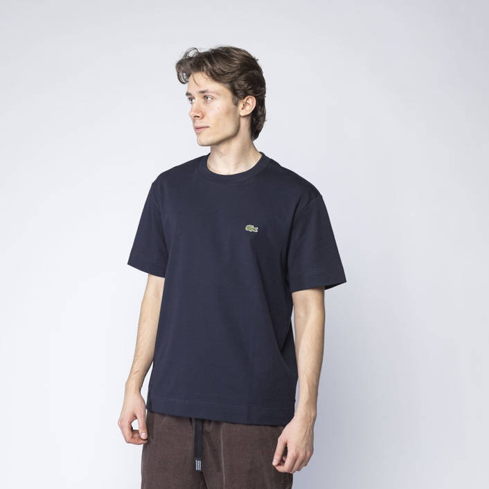 Lacoste Crew Neck Organic Cotton T-shirt Navy Blue