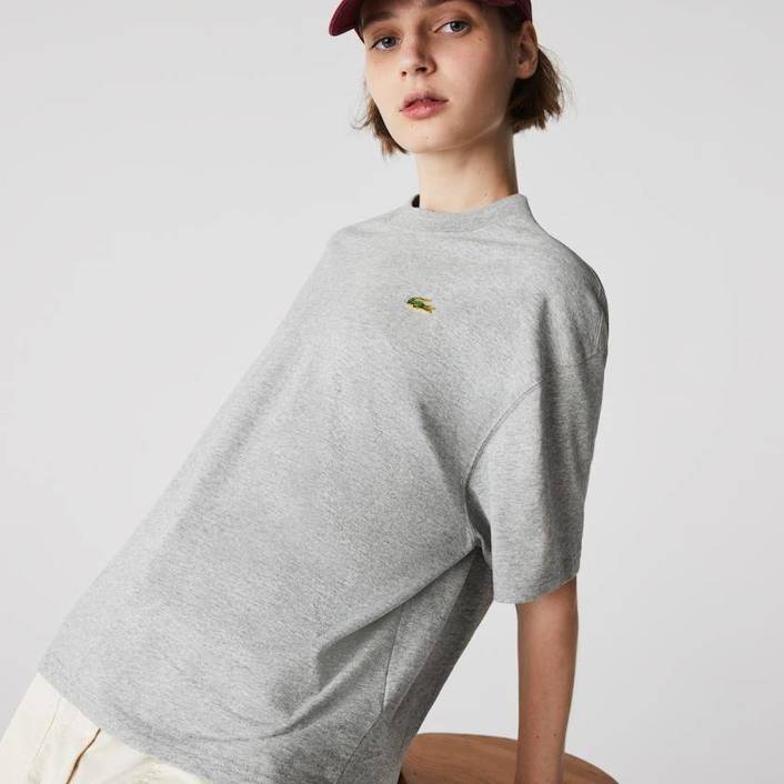 Lacoste LIVE Women’s Loose Cotton T-shirt Grey