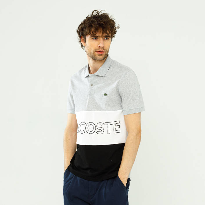 Lacoste Ultra-Lightweight Colorblock Regular Fit Polo Shirt Grey