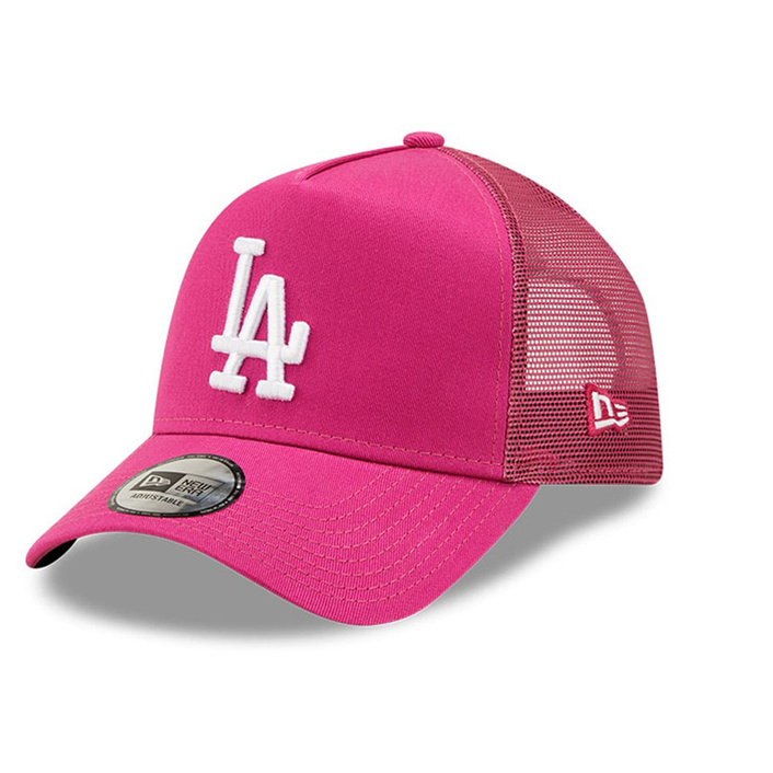 New Era LA Dodgers Tonal Mesh Pink A-Frame Trucker Cap