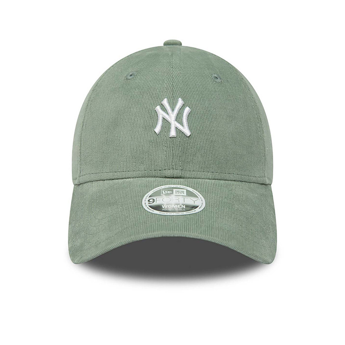 New Era New York Yankees Womens Cord Mini Logo Medium Green 9FORTY Adjustable Cap
