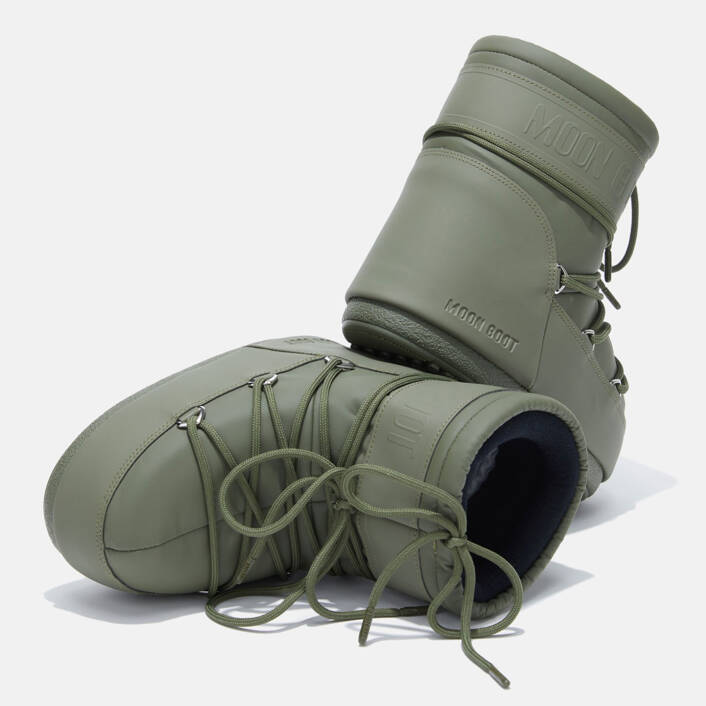 ŚNIEGOWCE MOON BOOT ICON LOW KHAKI RUBBER