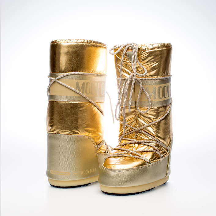 ŚNIEGOWCE MOON BOOT ICON METALLIC - GOLD BOOTS 14027500 002