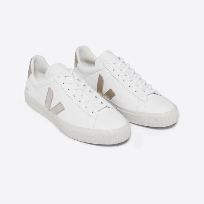 Veja CAMPO CHROMEFREE LEATHER WHITE PLATINE