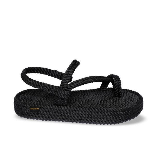 Bohonamd Hawaii Women Rope Platform Sandal – Black