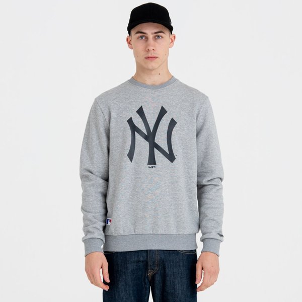 NEW ERA New York Yankees MLB Team Logo Grey Crew Neck Sweatshirt