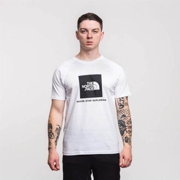 The North Face S/S Raglan Red Box Tee White