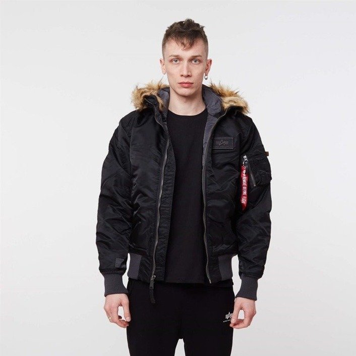 Alpha Industries MA-1 Hooded Cold Weather JACKET BLACK