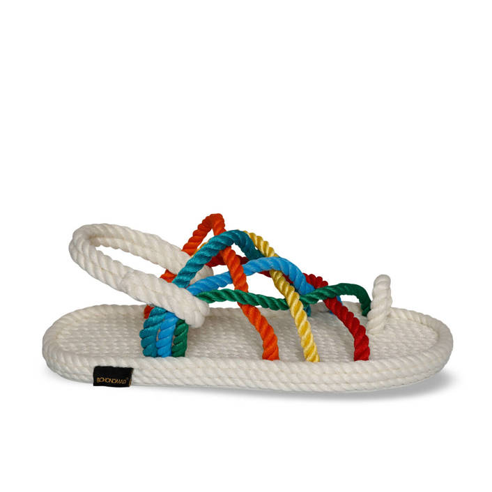 Bohonamd Cape Point Women Rope Sandal – White & Multi